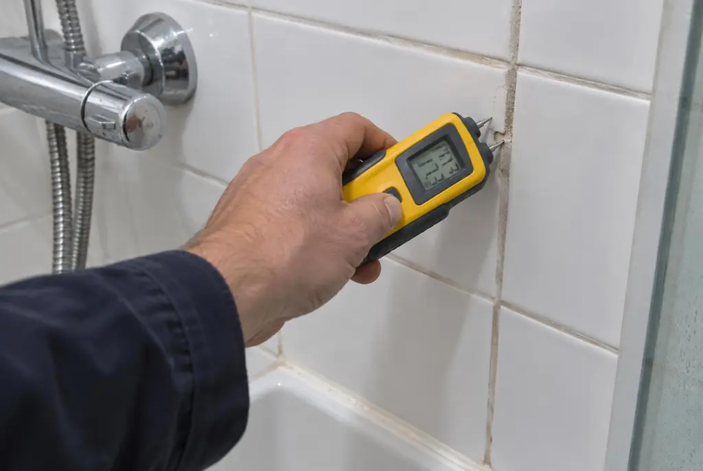 Lekdetectie Medemblik – vochtmeter op badkamertegels bij de douche